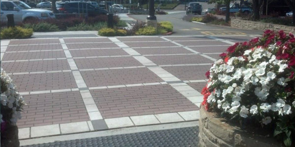 Commercial paver project in San Anselmo for the Red Hill Shopping Center